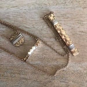 3 layer gold necklace